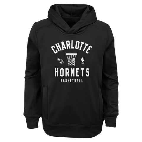 Outerstuff Charlotte Hornets NBA Boys Youth (8-20) Always Fly Performance Fleece Black Hoodie