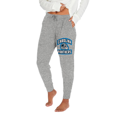 Zubaz NFL Women's Carolina Panthers Marled Gray Soft Jogger