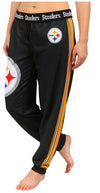 KLEW NFL Women's Pittsburgh Steelers Cuffed Jogger Pants, Black