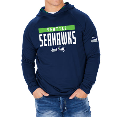 Zubaz NFL Men's Seattle Seahawks Team Color Hoodie W/ Viper Print Hood Liner