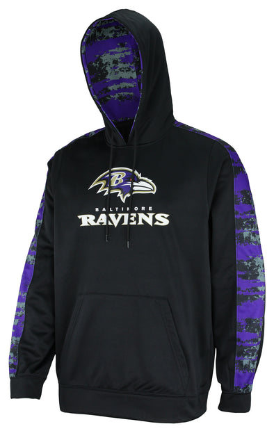 Zubaz NFL Men's Baltimore Ravens Hoodie w/ Oxide Sleeves