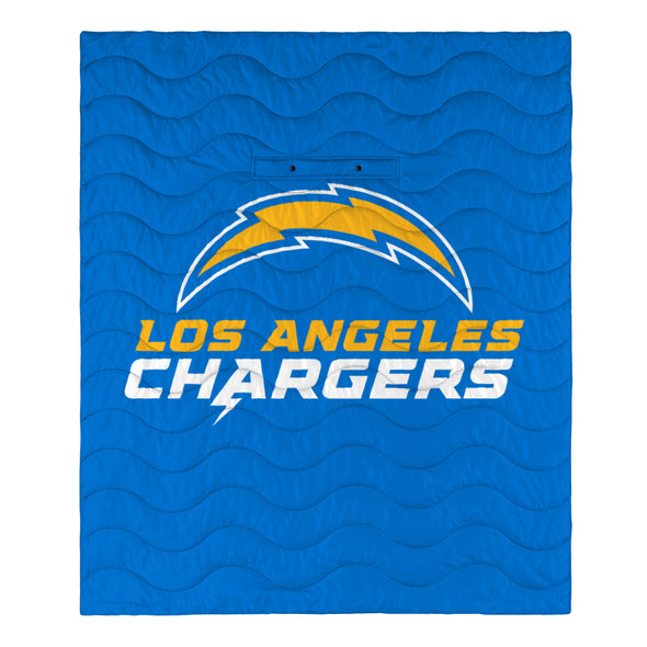 FOCO NFL Los Angeles Chargers Exclusive Outdoor Wearable Big Logo Blanket, 50" x 60"