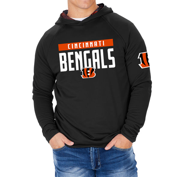 Zubaz Men's NFL Cincinnati Bengals Team Color Hoodie W/ Viper Print Details