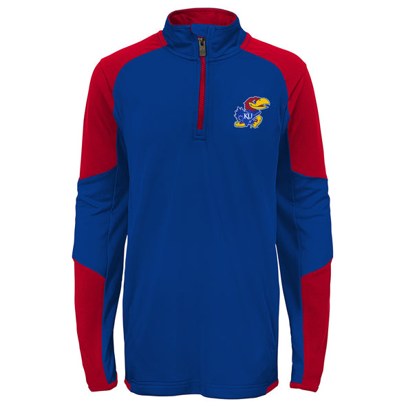 Outerstuff NCAA Youth Boys Kansas Jayhawks 1/4 Zip Pullover Top