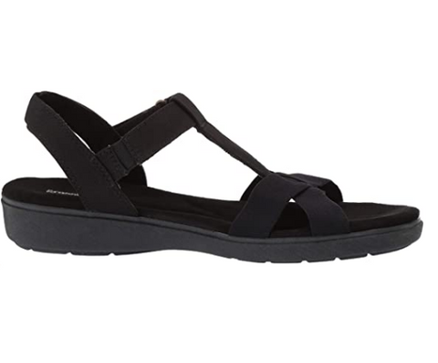 Grasshoppers Women's Ruby T-Strap Sandal, Canvas Black