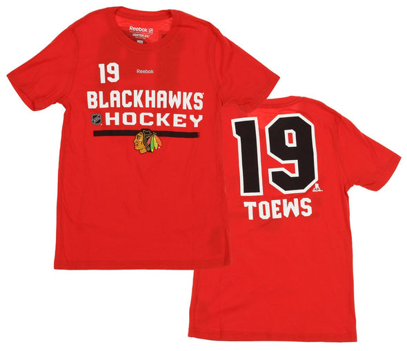 Reebok NHL Youth/Kids Chicago Blackhawks Jonathan Toews #19 Player Tee