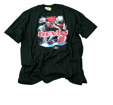 NHL New Jersey Devils Screen Printed Reebok T-Shirt | BLACK | Many Sizes