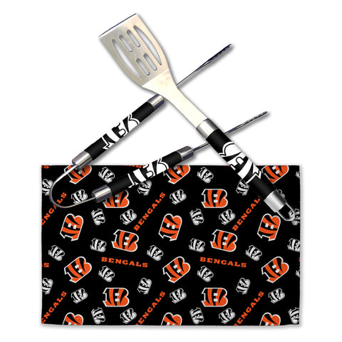Northwest NFL Cincinnati Bengals Scatter Print 3 Piece BBQ Grill Set