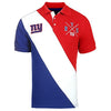 KLEW NFL Football Men's New York Giants Diagonal Rugby Stripe Polo