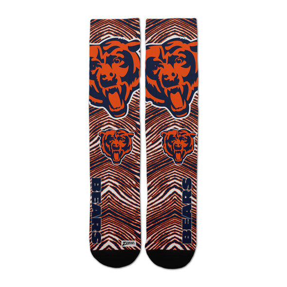 Zubaz by For Bare Feet NFL Youth Chicago Bears Zubified Dress Socks, One Size