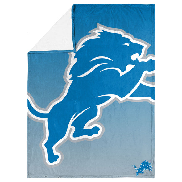 FOCO NFL Detroit Lions Gradient Micro Raschel Throw Blanket, 50 x 60