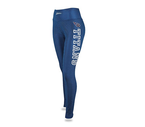 Zubaz NFL Women's Tennessee Titans Printed Faux Mesh Leggings