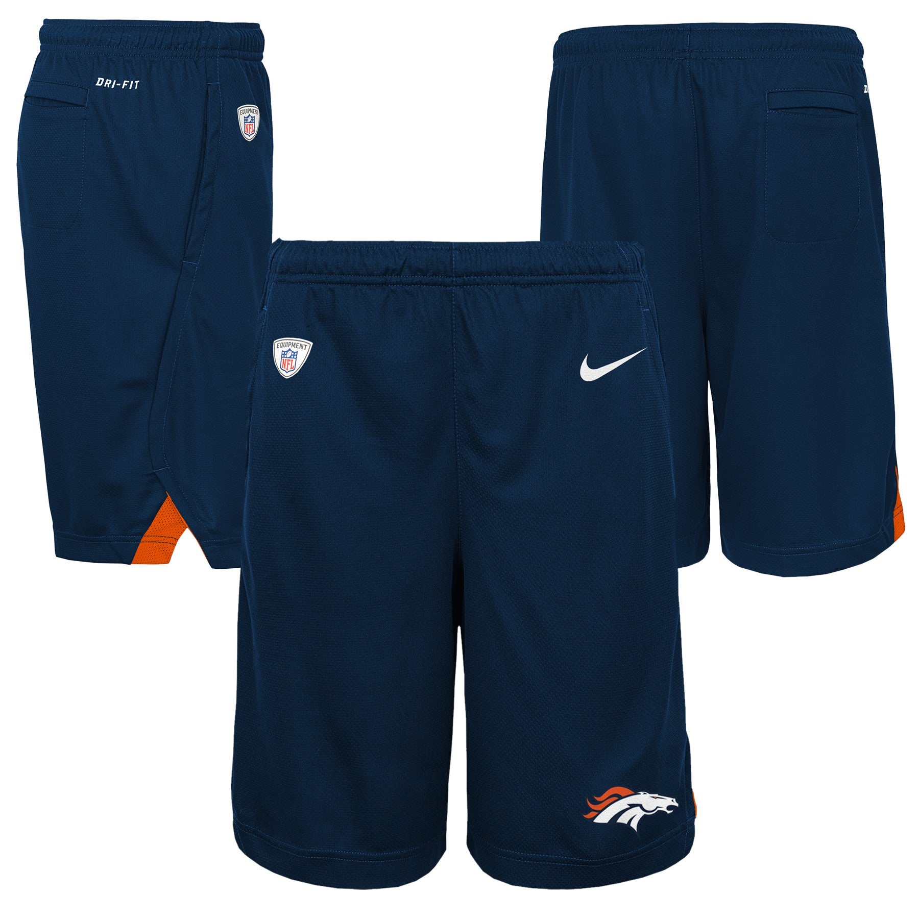 Denver Broncos Nike Youth Knit Performance Shorts - Navy