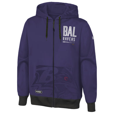 Outerstuff NFL Men's Baltimore Ravens Drop Back Performance Fleece Hoodie