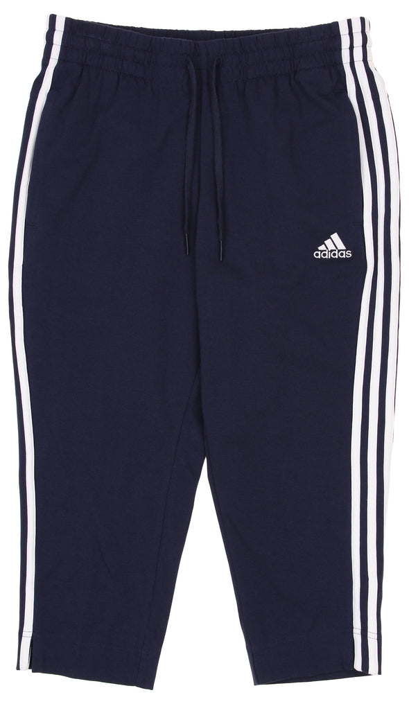 adidas Women's 3-Quarter Tapered 3-Stripes Pant, Legend Ink/White