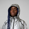 Adidas Women's Stella McCartney TruePace Metalic Running Jacket, Silver Metallic/Black