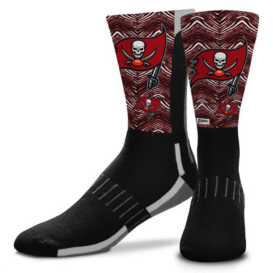 Zubaz X FBF NFL Youth Tampa Bay Buccaneers Phenom Curve Crew Socks