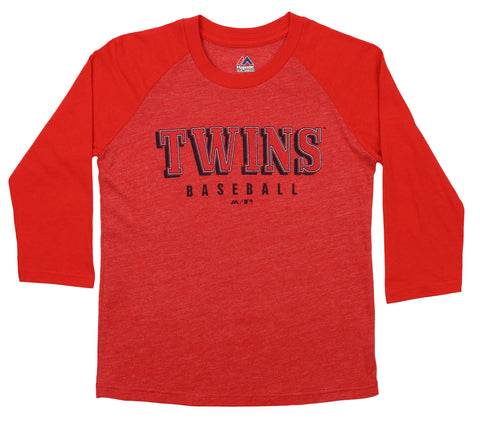 Outerstuff MLB Youth Minnesota Twins Baseball Academy 3/4 Sleeve Raglan Tee