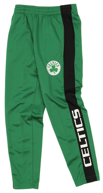 OuterStuff NBA Youth Boys Side Stripe Slim Fit Performance Pant, Boston Celtics