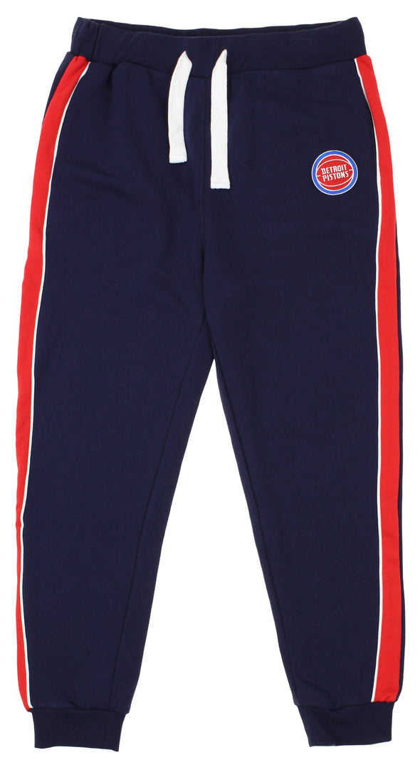 FISLL NBA Men's Detroit Pistons French Terry Jogger with Piping