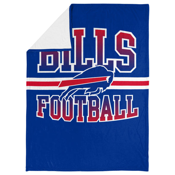 FOCO NFL Buffalo Bills Stripe Micro Raschel Plush Throw Blanket, 45 x 60