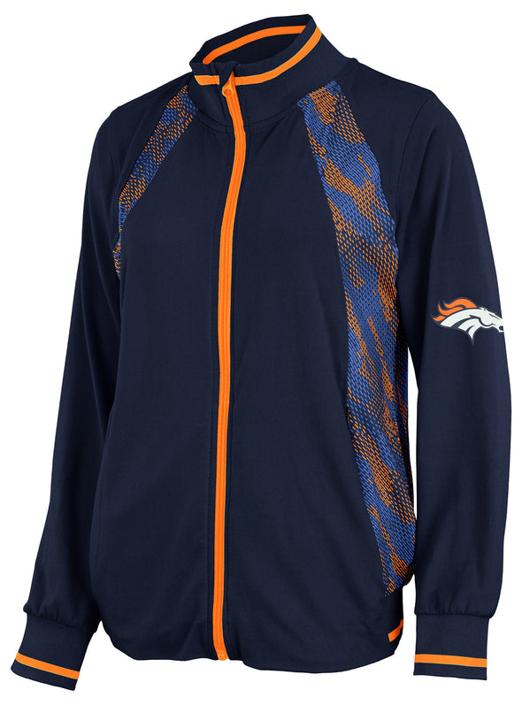 Zubaz NFL Women's Denver Broncos Elevated Full Zip Viper Accent Jacket