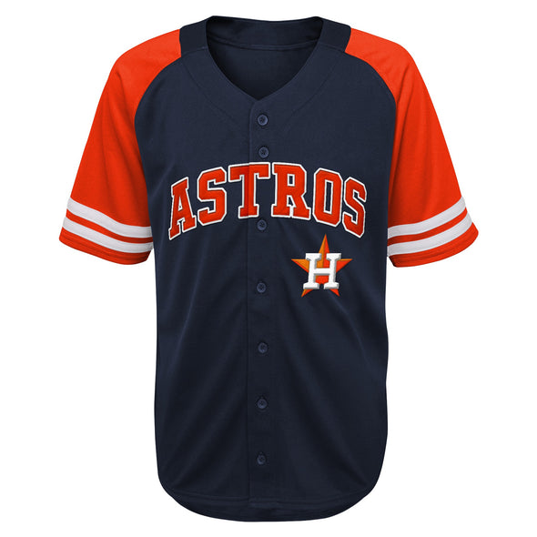 Outerstuff MLB Kids Houston Astros Sox Button Up Baseball Team Home Jersey