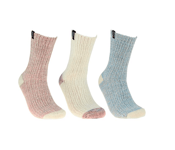 Pajar Women's Winter Boot Socks, 3-Pack (Pink/White/Blue)