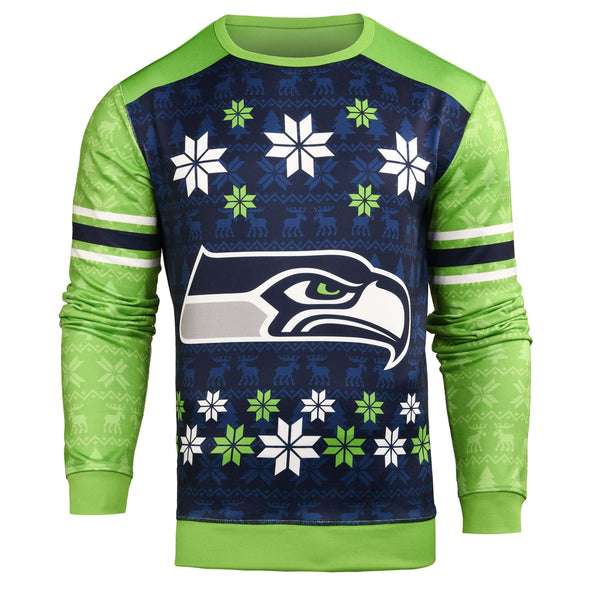 NFL Men's Printed Ugly Sweater, Seattle Seahawks