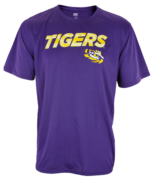 Outerstuff NCAA Men's LSU Tigers  Dri-Tek Short Sleeve Shirt - Purple
