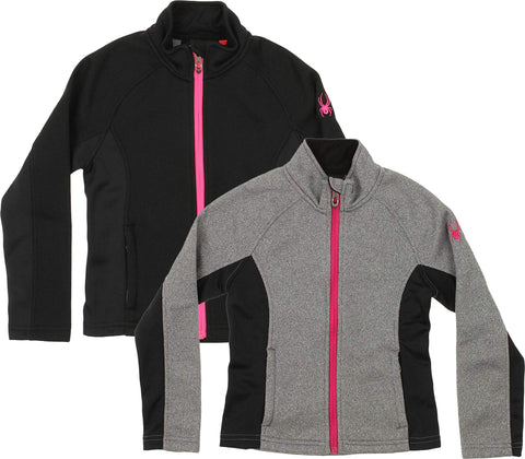 Spyder Youth Girls Cora Color Block Full Zip Fleece Jacket, Color Options