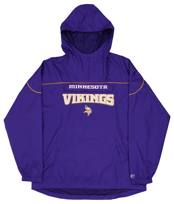 Reebok NFL Men's Minnesota Vikings Pullover Hooded Packable Windbreaker
