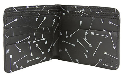 JD Fisk Men's Arrow Print Billfold Wallet, Black/White