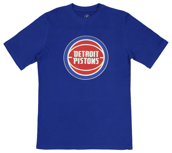 FISLL NBA Men's Detroit Pistons Team Color, Name and Logo Premium T-Shirt