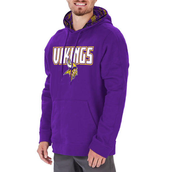 Zubaz Men's NFL Minnesota Vikings Viper Print Hoodie