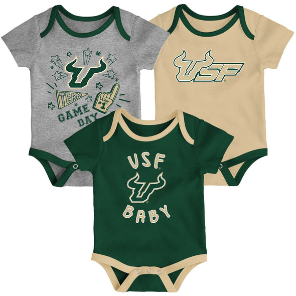 Outerstuff South Florida Bulls NCAA Newborn Champs 3-Piece Creeper Set