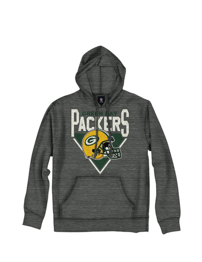 Green Bay Packers NFL Men's "Goal Line" Pullover French Terry Hoodie, Graphit...