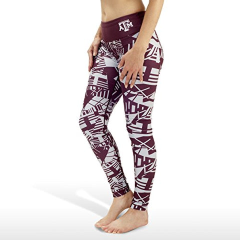 NCAA Women's Texas A&M Aggies Geometric Print Leggings, Maroon
