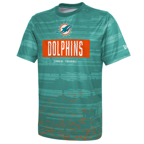 New Era NFL Men's Miami Dolphins Sweep Sublimation Short Sleeve T-Shirt, Medium