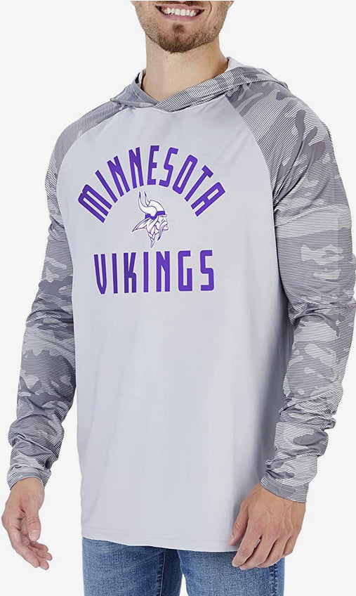 Touch Womens Minnesota Vikings Hoodie Sweatshirt, Grey, Medium