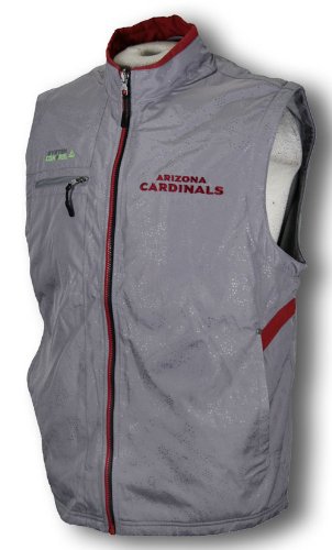 Reebok Mens Arizona Cardinals NFL Football Coaches Solar Vest, Full Zip