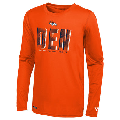 New Era Denver Broncos NFL Men's Static Abbreviation Long Sleeve Tee, Orange