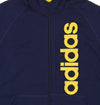 Adidas Youth Full Zip Solid Embroidered Hoodie, Navy/ Yellow