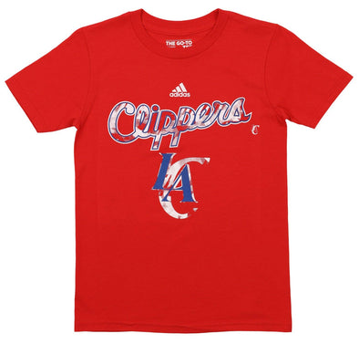 Adidas NBA Youth Los Angeles Clippers Dripple Graphics Go-To Tee, Red