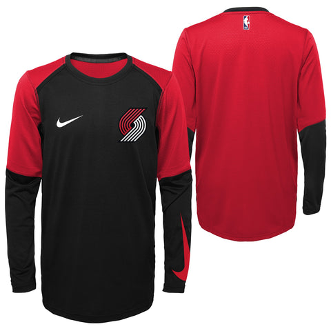 Nike NBA Youth Boys Portland Trail Blazer Dry Top Long Sleeve Tee
