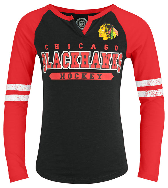 Outerstuff NHL Youth Girls (4-14) Chicago Blackhawks Long Sleeve Slub Top