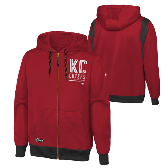 Outerstuff NFL Men's Kansas City Chiefs Drop Back Performance Fleece Hoodie