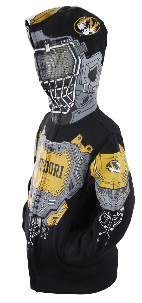 NCAA College Youth Boys Missouri Basketball Full Zip Masked Sweatshirt Hoodie