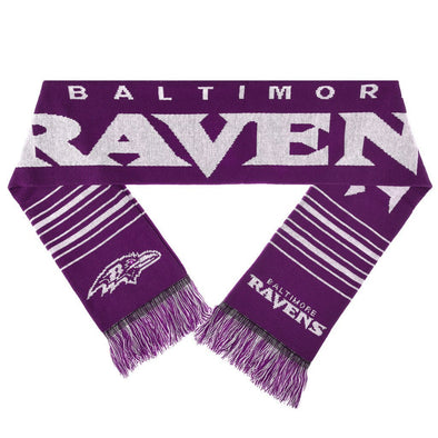 Forever Collectibles NFL Men's Baltimore Ravens Acrylic Large Logo Scarf, Purple