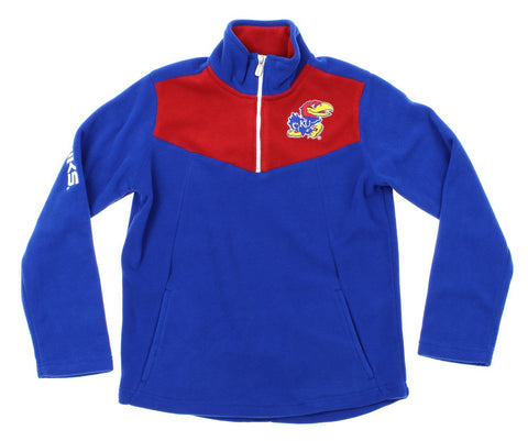 Gen 2 NCAA Youth Kansas Jayhawks Quarter Zip Fleece Pullover